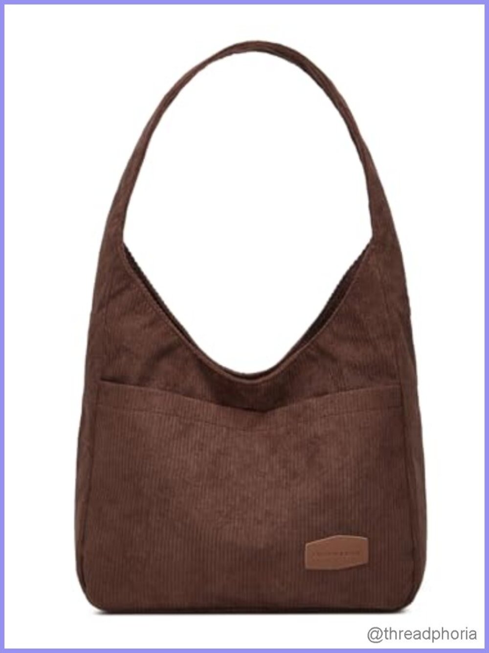 Corduroy Tote Bag Unisex Retro Multi Pocket Shoulder Work College Satchel